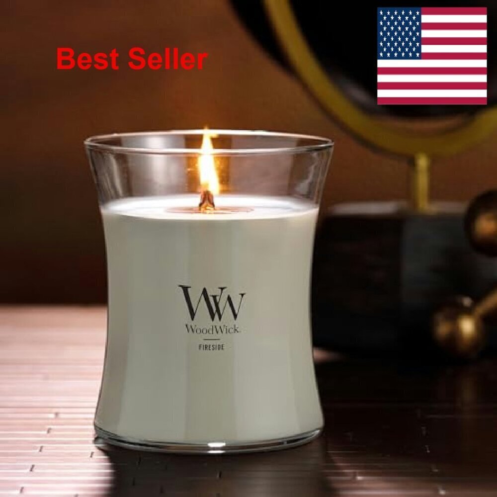 Hourglass Candle Elegant Minimal Chic Home Decor Crackling Wood Wick - Picture 7 of 8
